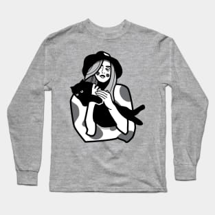 Girl with cat Long Sleeve T-Shirt